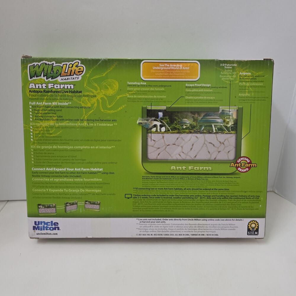 Uncle Milton Ant Farm Antopia Rainforest Ant Habitat - Observe Live Ants - STEM - Picture 2 of 6